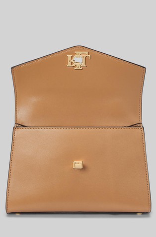 RALPH LAUREN Leather Small Farrah Satchel Buff 4