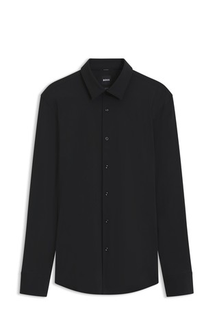 Slim fit srajca iz raztegljivega performance jerseya