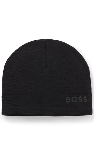 Wool-blend beanie hat