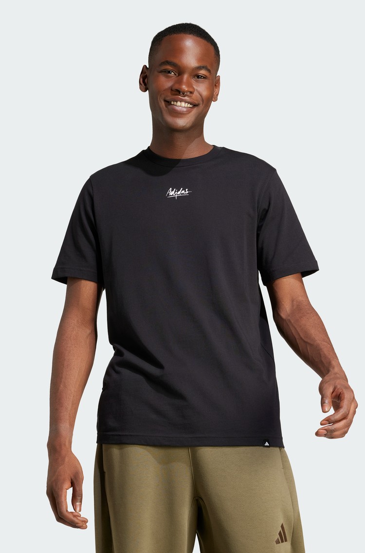 ADIDAS Lounge Still Life Lemons Back Graphic T-Shirt Black 