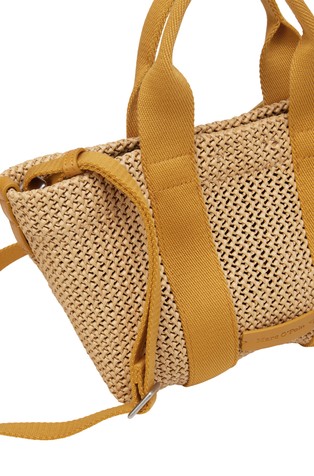 MARC O'POLO Shopper small in crochet raffia bast look Natural / Golden Yellow 4