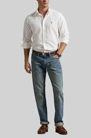 RALPH LAUREN Parkside Active tapered fit raztegljive jeans hlače Modra - Dixon Stretch 4
