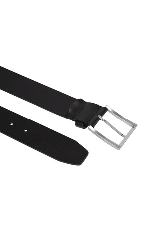 TOMMY HILFIGER Denton usnjen pas z zastavico na pasni zanki Črna - Black 2