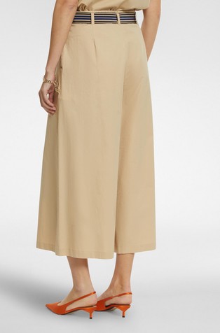 ELENA MIRO Wide trousers with striped belt Sand 2