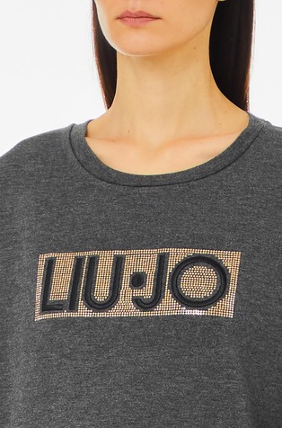 LIU JO Scuba pulover z logotipom Siva - Gray 3