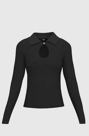 Slim fit pletena polo majica iz viskozne mešanice