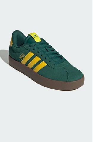 ADIDAS VL Court 3.0 Suede Shoes Collegiate Green / Yellow / Gold Metallic 2