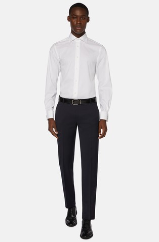 Slim fit bombažna srajca za manšetne gumbe