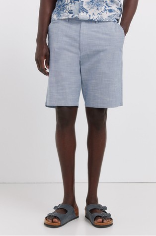 Chambray comfort slim fit Bermuda shorts