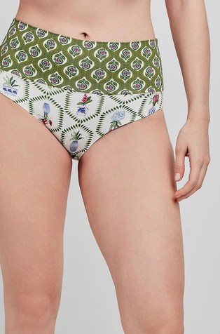 Floral print multi-position bikini bottom