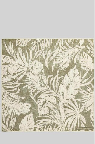 Palm-frond-print Silk Square Scarf
