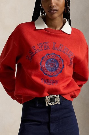 Polo-collar Fleece Crewneck