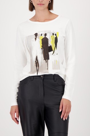 Majica z dolgimi rokavi iz raztegljive viskoze