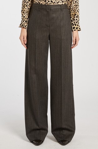 Črtaste hlače iz deviške volne