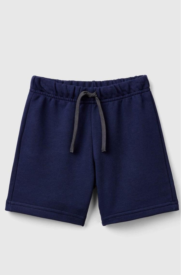 BENETTON Kratke hlače iz organskega bombaža Modra - Dark Blue 