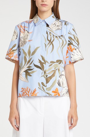 Srajca iz raztegljivega bombaža z morskimi vzorci