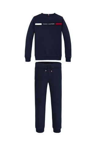 TOMMY HILFIGER Logo Sweatshirt And Joggers Set Dark Blue 4