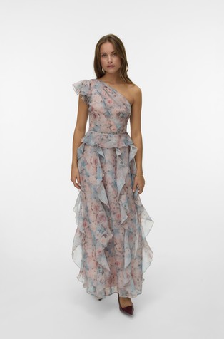 VMSABRINA dolga obleka z naborki