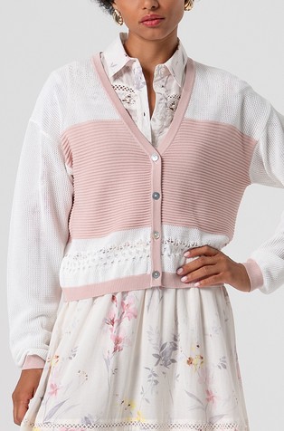 Cardigan regular fit with colour block