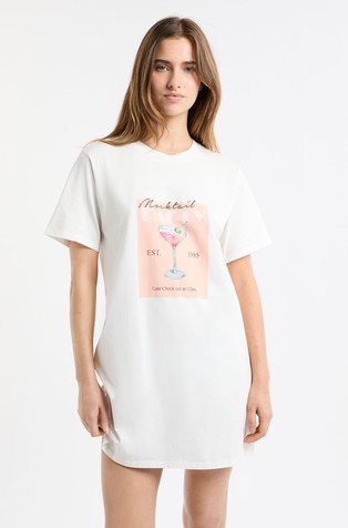 Party bombažna spalna srajca s potiskom