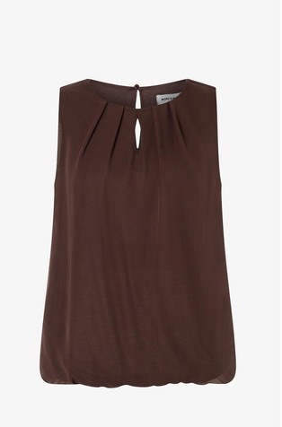 Bluza brez rokavov iz kombinacije tkanin