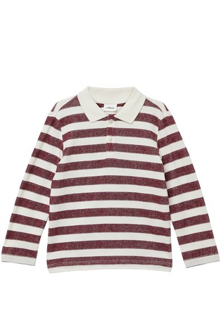 Črtasta polo majica z dolgimi rokavi