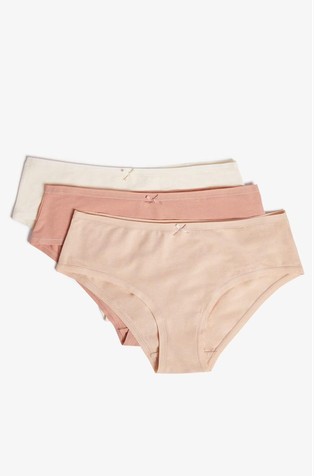 Jack paket 3 enobarvnih bombažnih spodnjih hlačk
