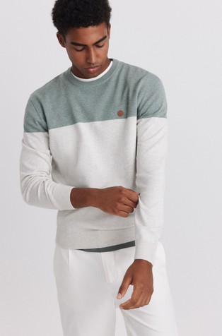 Colour block knit cotton jumper