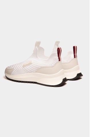 BALLY Pletene superge z usnjenimi vstavki Bela - Off-White 3