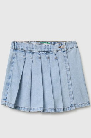 Denim kratke hlače s plisiranim vstavkom