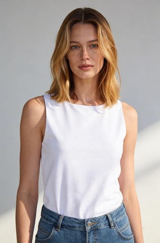 Bombažna majica brez rokavov