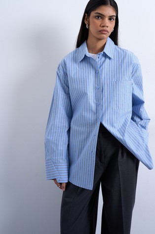 TSDEMI oversized fit bombažna srajca