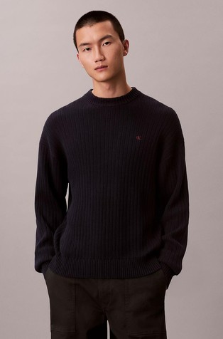 Ribbed Cotton Monogram Jumper