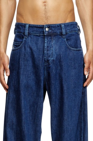 DIESEL Unisex relaxed fit jeans hlače - 1997 D-Enim 0DBDX Modra - Dark Blue 3