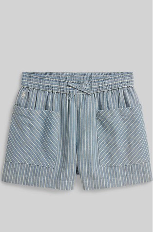 Striped Linen-cotton Short