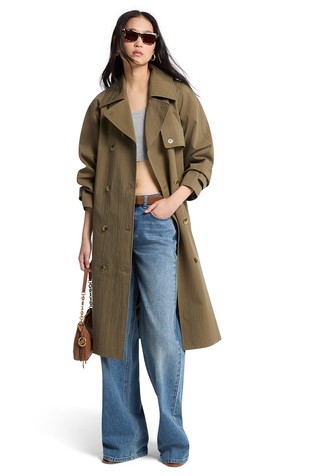 Oversized Cotton and Nylon Trench Coat