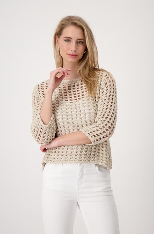 Net jumper with lurex