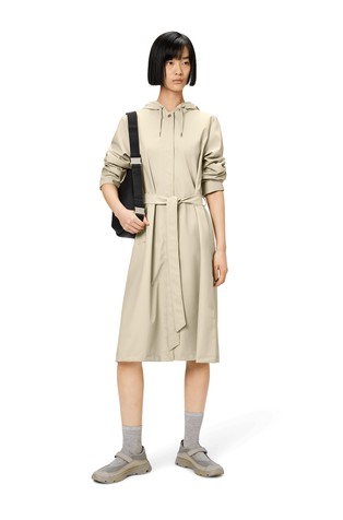 RAINS A-Line Longer Waterproof Jacket Dune 3
