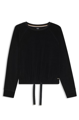 Pulover iz bombažne mešanice z monogram zatezno vrvico