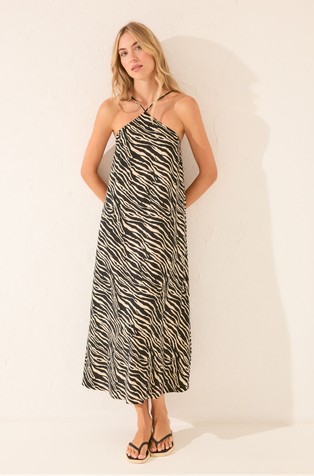 Long animal print dress