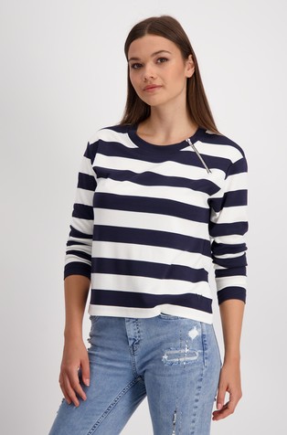 Striped sweatshirt in viscose blend