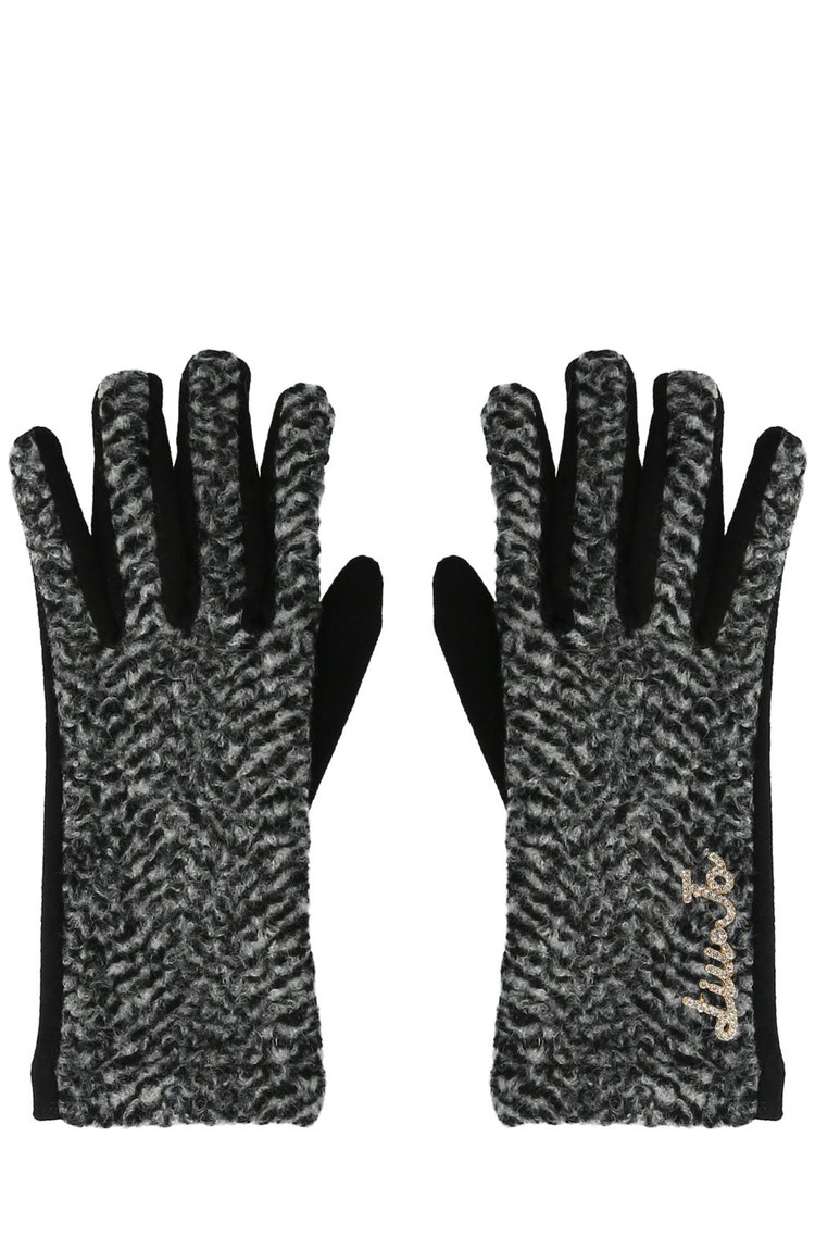 LIU JO Gloves with pin Black / White 