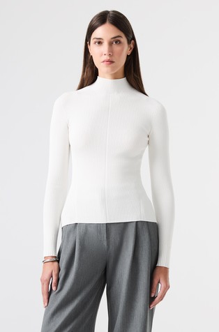 3D pleten pulover s povišanim ovratnikom