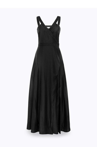 Dolga obleka iz liocela s čipko