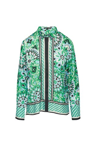 COMMA Patterned viscose blouse Green / Multi 4