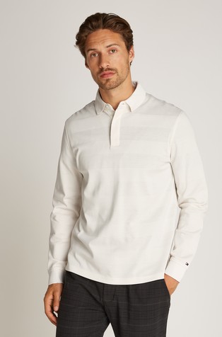 Regular fit polo majica z dolgimi rokavi