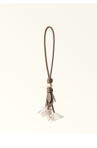 Floral Leather Key Charm
