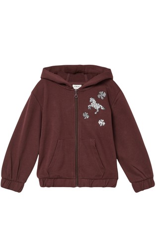 Sweat jacket with hood and sequin details