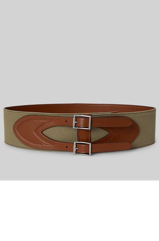 Canvas & Leather Wide Belt