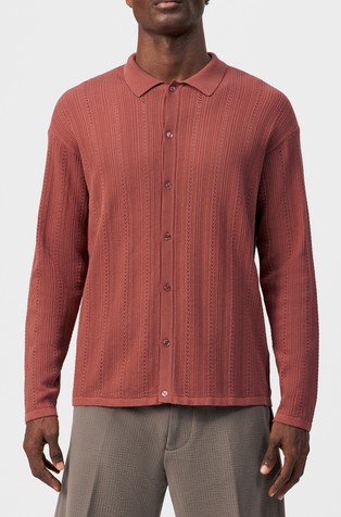 Pletena bombažna srajca s polo ovratnikom